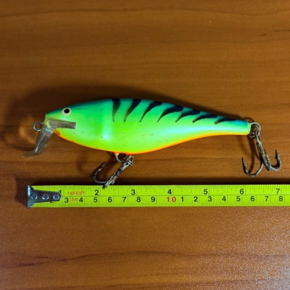 Rapala Finland Deep Runner Fat Rap Fishing Lure Firetiger Green Orange 5" Body
